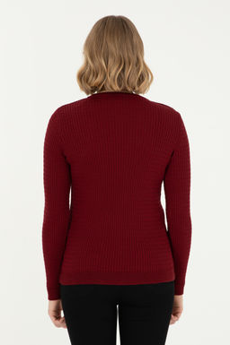 Женский бордово-красный базовый свитер - U.s. polo assn фото 5