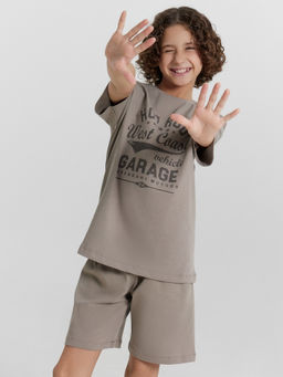 Комплект домашний для мальчиков серый с принтом West Coast