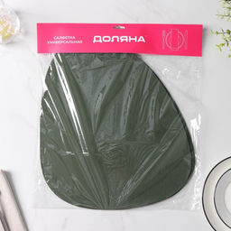 Набор салфеток сервировочных на стол Доляна Тэм, 4435 см, 4 шт, цвет зелёный  фото 6