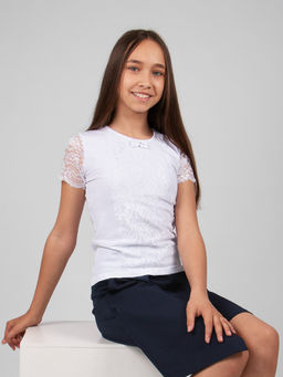 АКЦИЯ Блузка для девочки короткий рукав Соль&Перец