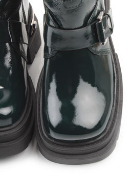 01-D1-8070 DK. GREEN Ботинки демисезонные женские (натуральная кожа, байка)