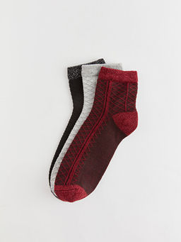 Kendinden Desenli Kad?n Soket ?orap 3l?