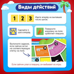 Настольная игра Ушастые гонки. Загадка острова, 2-4 игрока, 4+ - Лас играс kids фото 5