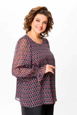 Блуза Swallow 803.2 черный+серебряный узор фото 745