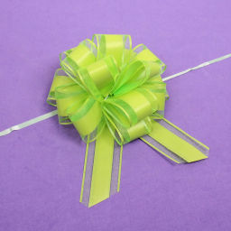 Цена за 6 шт. Бант для оформления подарка "Чудо" 5 см, d=15 см, Зелёный