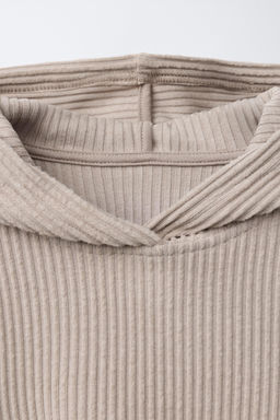 RIBBED SOFT TOUCH HOODIE - Zara фото 3
