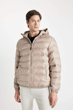 Облегающее водоотталкивающее пальто с капюшоном - Defacto фото 3