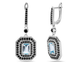 Серьги, топаз , шпинель нат., NKD-3307