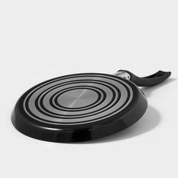 Сковорода блинная Lite, d=22 см, пластиковая ручка, антипригарное покрытие, алюминий, чёрная