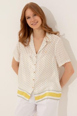 U. S. Polo Assn Женская рубашка цвета хаки с коротким рукавом - U.s. polo assn фото 3