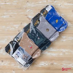 Набор мужских носков высокие цветные с рисунком LH828-2, 10 пар в уп. - Swimark фото 3