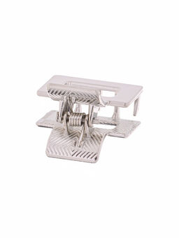 Цена за 6 шт. Крабик для волос «Брианна», прямой, 2.5 см, серебро