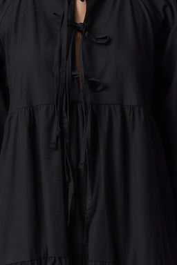 TRENDYOLMILLA Beyaz Rahat Kal?p Fiyonklu Midi Dokuma Elbise TWOAW25EL00329 фото 3