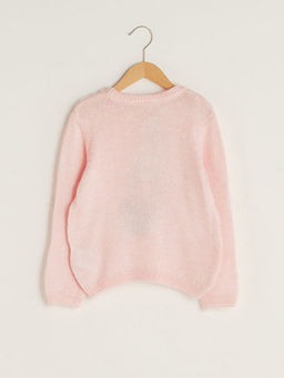 Bisiklet Yaka Desenli Uzun Kollu K?z ?ocuk Triko Kazak - Waikiki фото 2