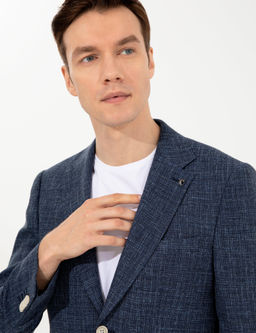 Темно-синяя приталенная куртка - Cacharel фото 4