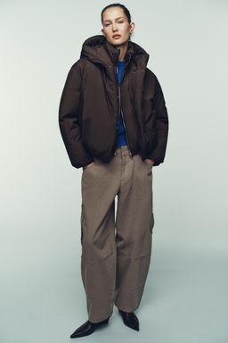 WATER-REPELLENT WINDPROOF PUFFER ANORAK WITH HOODIE - Zara фото 2