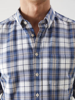 Regular Fit Uzun Kollu Ekose Gabardin Erkek G?mlek