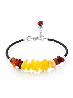 Стильный и нарядный браслет Оклахома с янтарём