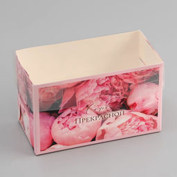 Цена за 5 шт. Коробка для 2 капкейка с прозрачной крышкой, Самой прекрасной, 16?8?10 см