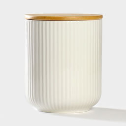 Банка для сыпучих BellaTenero, 600 мл, d=10 см, с бамбуковой крышкой, фарфор, белая