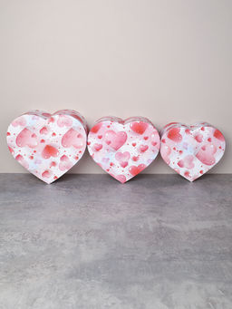 Коробка подарочная 3 штуки Сердце / 1157 /уп 24/16*18.3*7/18*20.3*8/20*22.3*9cm - ГалеонТрейд фото 3