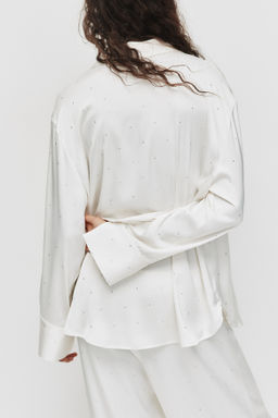 Camisa de pijama satinada con detalles decorativos - H&m фото 7