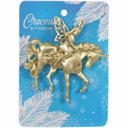 Цена за 4 шт. Брошь "Best Podarok - Падающая Звезда", цвет золото, 5*5см