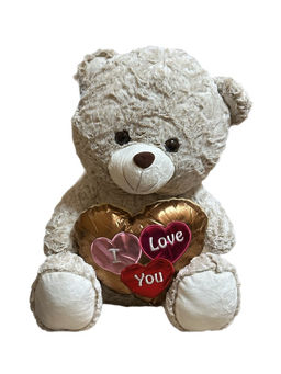 Мишка песцовый с коричневым сердцем, 50см (Белоруссия)