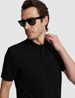 Siyah Slim Fit Polo Yaka T-shirt
