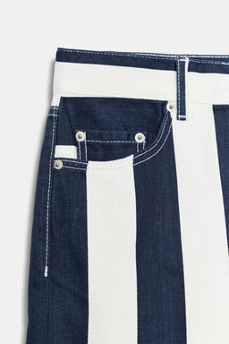 ZW COLLECTION MID-RISE STRIPED STRAIGHT-LEG JEANS - Zara фото 6