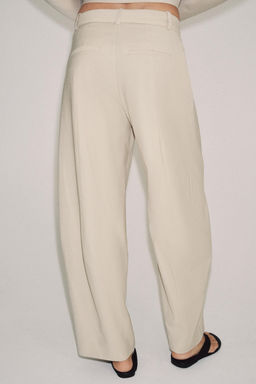 PANTAL?N BALLOON MEZCLA LANA ZW COLLECTION / Beige