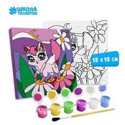 Картина по номерам Волшебная кошечка 15х15 см - Школа талантов фото 2