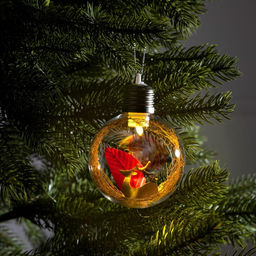 Ёлочный шар Олень, d=8 см, 1 LED, от батареек, свечение тёплое белое - Luazon lighting фото 2