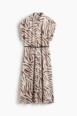Vestido de popelina con cintur?n