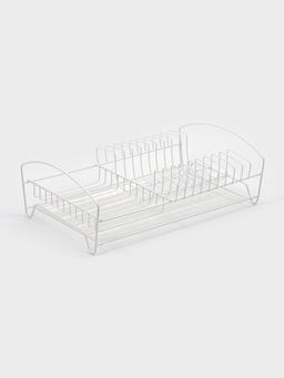 Сушилка для тарелок и кружек с поддоном, 39×25×12 см, белая