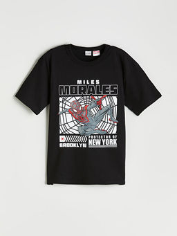 Bisiklet Yaka Spider-Man Bask?l? Erkek ?ocuk Ti??rt 2li