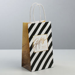 Пакет подарочный крафт Gifts, 12 21 9 см