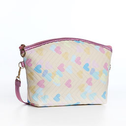 Сумка детская Сердца для девочки, на молнии, жёлтая