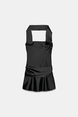 VESTIDO SATINADO FOULARD / Negro - Zara фото 5