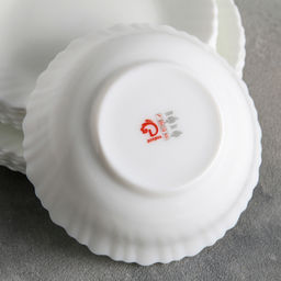 Сервиз столовый Доляна «Дива», 18 предметов: 6 тарелок d=17,5 см, d=23 см, 5×5 см, стеклокерамика, цвет белый