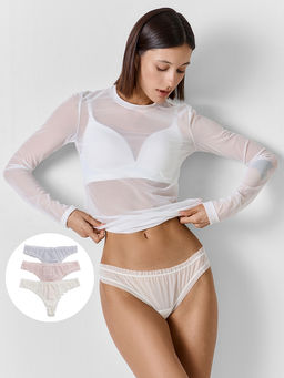 Трусы женские из сетки в наборе, 3 шт