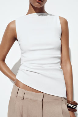 ASYMMETRIC DRAPED T-SHIRT - Zara фото 41