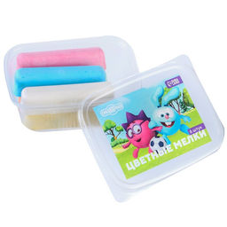 Мелки цветные, 6 цветов, 6 штук, «Смешарики»