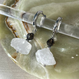 Серьги из Раухтопаза и Горного Хрусталя