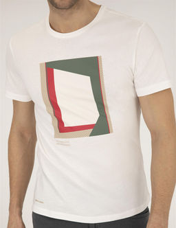 Ekru Slim Fit Bask_l_ Bisiklet Yaka Ti__rt - Pierre cardin фото 6