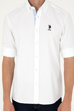 Мужская белая рубашка с длинным рукавом - U.s. polo assn фото 6