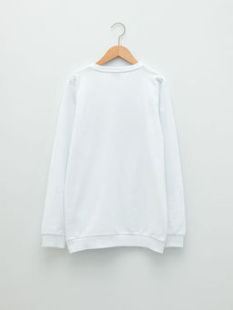 Bisiklet Yaka Bask?l? Uzun Kollu Erkek ?ocuk Sweatshirt - Waikiki фото 2