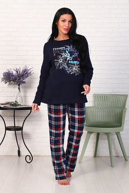 Костюм с брюками, футер с начесом, Flowers (876-1) - Плиона фото 2