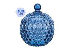 Горшочек д/меда 300 мл 11*11*13,5 см Пузырьки синий