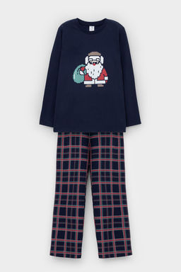 К 1600/глубокий синий,шотландская клетка пижама дет - Crockid фото 2